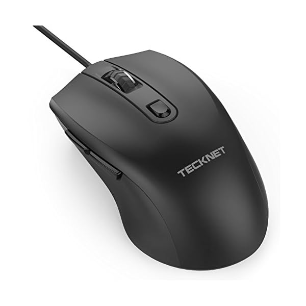 TECKNET Wired Mouse, USB Wired Computer Mouse, 3600DPI 4 Adjustable Levels, 6-Button Ergonomic Mice, Home and Office…