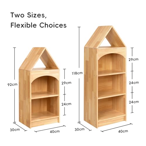 OOOK Children's Book Shelf, Rubberized Wood, 4 Tier Toy Storage, Corner Shelf Suitable for Children's Room, Playroom, Baby Room
