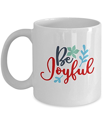 Be Joyful Happy christmas white coffee mugs – Funny Christmas Gifts – Porcelain white Coffee Mug Cute Cool Ceramic Cup White, Best Office Tea Mug & Bi