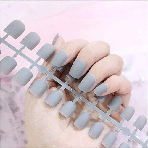 爆買い の B05yhhqh 激安超特価 ベビー マタニティ 100 品質保証 新作製品 世界最高品質人気 激安超特価ホーム 正規品送料無料 偽の爪の女性エレガントな純粋な色の偽の爪マットアクリル偽の爪24ピース取り外し可能なヒント爪延長マニキュアアートプレス偽の偽