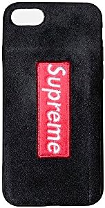 iPhone 7 8 (4.7"), Supreme Fashion Box Logo Cool Fresh Clear Grip Soft Transparent Clear Case Cover TPU For iPhone 7 and 8 (Black Felt 7/8)