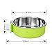 Crate Dog Bowl, Amazon 5 Stars Removable Stainless Steel Pet Bowl Hanging Cage Coop Cup Large Water Food Feeder For Dogs Cats Rabbits ,Birds-Green