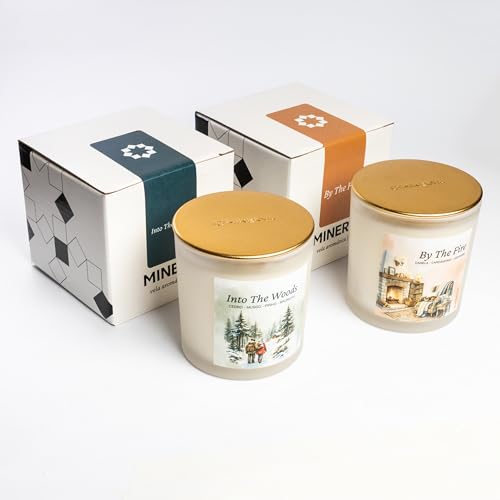 MINERVA - Vela Aromatica Perfumada Aromatizada - Coleção de Outono Inverno - 200g (Kit - By The Fire + Into The Woods + Marca Pagina)
