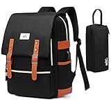 Vintage Laptop Backpack for Women Men Waterproof School Backpack Fashion Backpack with USB Charging Port Travel Backpack Fits 15.6 Inch Notebook with...