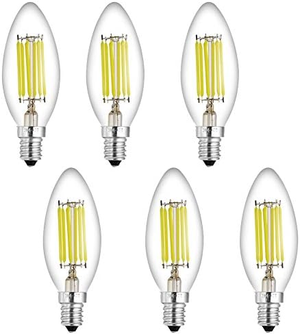 CIMC LLC 6 Pack Vintage Edison Light Bulb Dimmable Filament LED Light Bulb C35 ,2W 4W 220V E14 Medium Base,5730 Chip,6000K Soft White Decorative Tip BubbleLED Tip Ca (6)