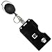 Hard Plastic Vertical - 2 Side Load Multiple Card Badge Holder with Retractable Badge Reel - Carabiner Belt Loop Clip, Keychain and ID Holder Strap by Specialist ID (Black)