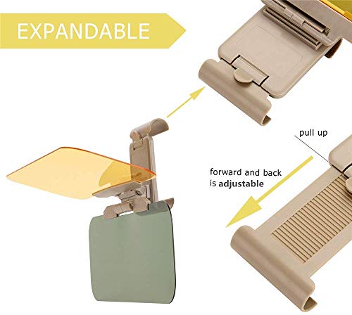 XINDELL Car Sun Visor Extender 2 in 1 Sun Blocker Day Anti Glare Baffle in Sun Light and Night Vision Goggles, Universal Windshield Driving Sun-Shading Board Eyes Protector