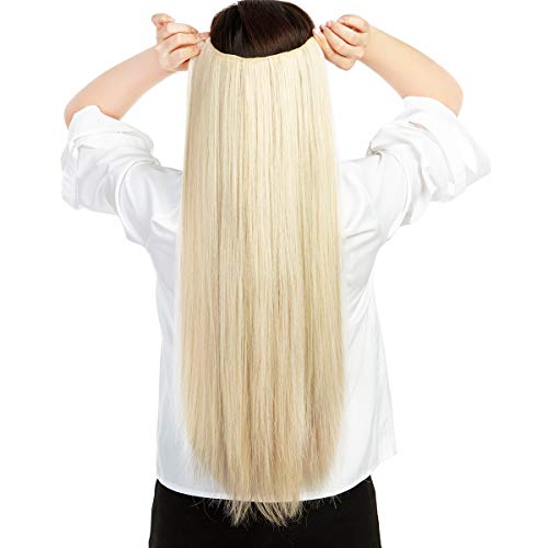 22″-26″ V Part Clip in Hair Extensions 3/4 Full Thick Curly Wavy Straight Clip on Synthetic Hair Extension Hairpieces