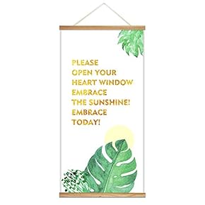 Hanging Poster Wooden Framed Beautiful Birds Flowers Plants Theme Home Wall Canvas Prints Ready to Hang - 18"x36"