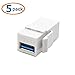 Cable Matters 5-Pack USB 3.0 Keystone Jack Inserts Gender Changer