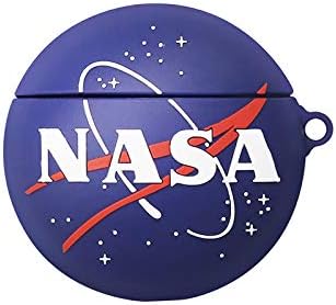 Ultra Thick Soft Silicone 3D NASA Ball Satellite Blue Case for Apple Airpods 1 2 Protective Mini Bag Protector Shockproof Cute Boys Men Boyfriend Husband Guys