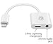Lightning to 3.5mm Audio Jack + 2Amp Charge Adapter for iPhone 7/Plus & iPhone 6/6S/SE/5/5S & iPad, white