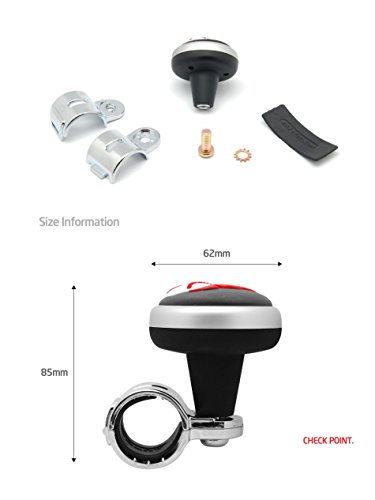 BaseBall Flame Logo Car Steering Wheel Power Handle Spinner Suicide Accessory Knob Non-slip Pad (Baseball Logo)