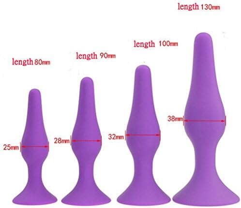 LOVER234 4 Pack/Size Silicone Play Plug Trainer Set Toys for Men Women - Purple