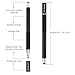 Stylus Pen, Evolva Future Technology Styli with Extra Long Expectancy Infinite Renewable Capacitive Spring Disc and Replacement Fiber Tip (2 x Stylus with Spring Connection - Black + Black)