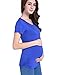 SUIEK Maternity Nursing Shirt Tops Tank For Breastfeeding (Medium, Blue)