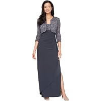 alex evenings women's empire waist bolero jacket dress Alex Evenings Petite Empire-Waist Bolero Jacket Dress Black & White / 6P