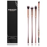 MIRACOS Cosmetic Makeup Brush Set Premium Eye Shadow Brush, Blend Brush, Concealer Brush, and Dual End Eyeliner & Brow Brush