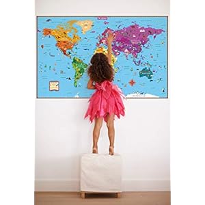 Kids’ Illustrated World Wall Map Folded Landkaart – Geïllustreerd, 30 april 2018