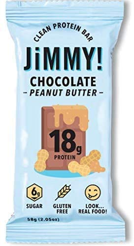 JIMMY’S! FUNCTIONAL PROTEIN BAR – CHOCOLATE PEANUT BUTTER – 12 COUNT – 18G OF PROTEIN, LOW SUGAR, GLUTEN FREE