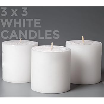 Melt Candle Company Set of 3 White Pillar Candles 3