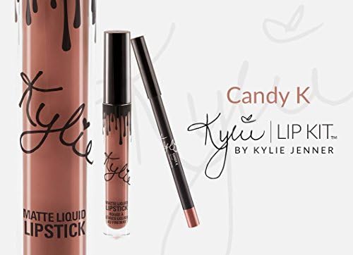 Kylie Jenner Matte Liquid Lipstick & Lip Liner Makeup Lip Kit Set (Candy K)