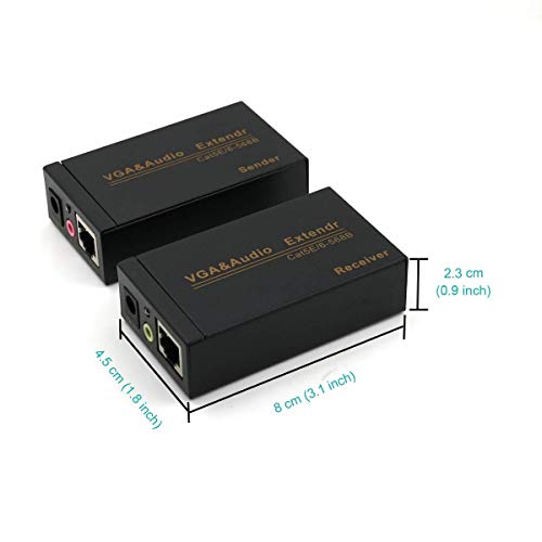 RONSHIN Video Converters-VGA Signal Extender Repeater Adapter Over RJ45 Cat6 Network Cable 60M,Audio Video Accessories