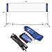 Goplus Portable Badminton Net, 2.5' to 5' Height Adjustable Kids Velleyball Tennis Pickleball Competition Training Net with Stand and Carrying Bag for Outdoor Backyard Indoor (13.8Ft)