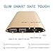DULLA M50000 Portable Power Bank 12000mAh External Battery Charger, Ultra Slim Design with 2 USB Ports for iPhone, iPad, Galaxy and More (gold)