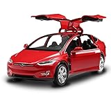 Diecast Model Cars Toy Cars Alloy Pull Back Toy Car with Sound and Light Toy Kids Toys 1/32 Scale (Red)