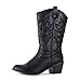 West Blvd Miami Cowboy Western Boots, Black Pu, 7.5