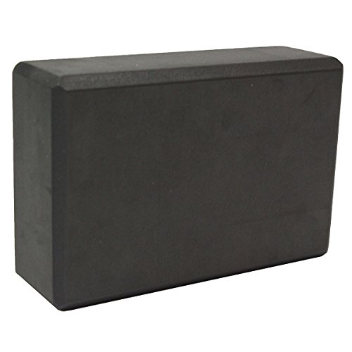 Sol Living Yoga Block - Compact Durable High Density EVA Foam Block for Balance and Stability, Exercise, Fitness, Pilates and Yoga Accessory - 3" x 6" x 9" Black Color