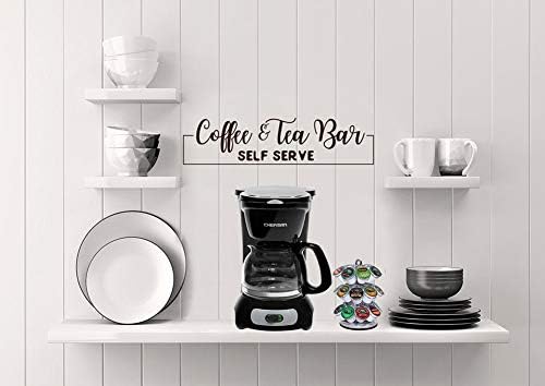 Coffee and Tea Bar Vinyl Decal Coffee Sign Self Serve Vinyl Decal Kitchen Wall Decal Hostess Breakfast Bar Decor Coffee Nook B B