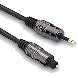 FosPower (10 Feet) 24K Gold Plated Toslink to Mini Toslink Digital Optical S/PDIF Audio Cable with Metal Connectors & Strain-Relief PVC Jacket