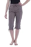 Alki'i Women's Elastic Waist Drawstring Capri with Pockets 2134
