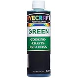 DyeCraft Green Food Coloring (LARGE 8 oz Bottle) Odorless, Tasteless, Edible - Perfect for Baking, Cooking, Arts & Crafts, De