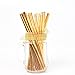 125 PCS Gold Paper Straws For Beverage Decorations Cake Pop Stick Decoration - Boxed 5 Individual Packs of 25 Units