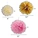 Happy Birthday Decorations Pink And Gold Banner With Paper Flowers Pom Poms For Flamingo Party Supplies