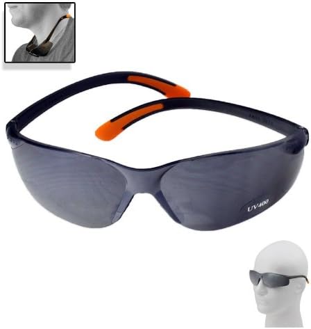 Designer Wrap Around ANZI Z87.1 Industrial Safety Glasses - Smoke Gray Lens - UV380 Protection - Taiwan