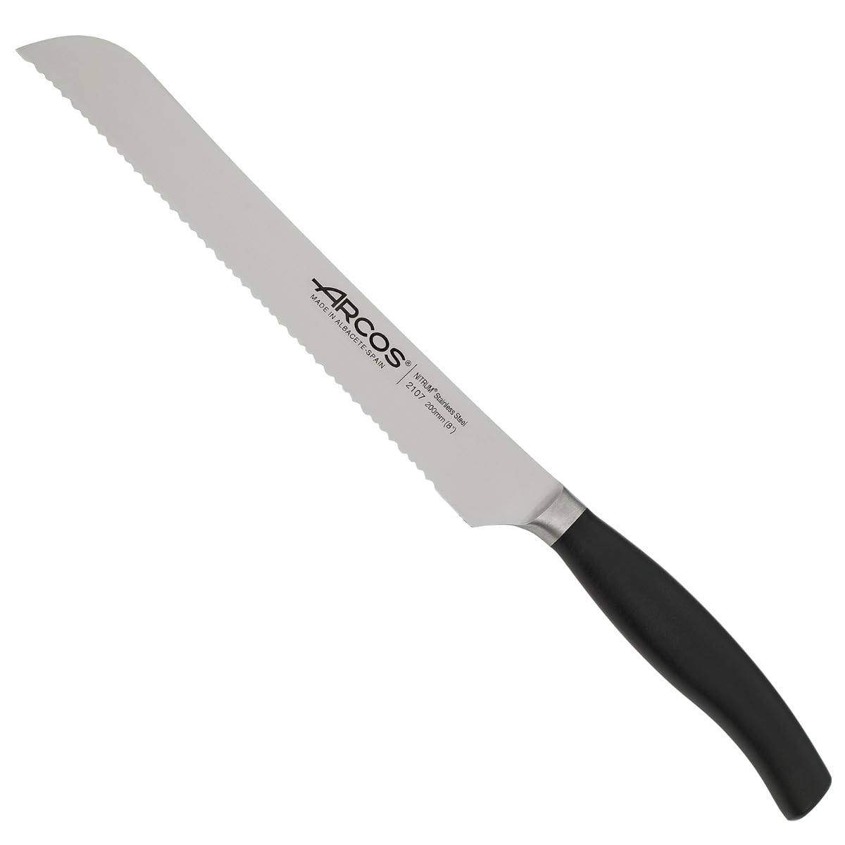 Arcos Series 2900 Bread Knife - Nitrum Stainless Steel Blade 200mm (7.87"), White Polypropylene Handle