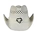 SADDLEBACK HATS Vented Straw Cowboy Hat w/Wood Heart Band –Shapeable Cowgirl Western (White)