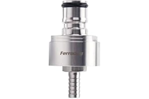 Ferroday Stainless Steel Carbonation Cap Forced Carbonation PET Bottle Filling 5/16 Barb CO2 Coupling to Carbonate Soda Beer Stainless Steel PET Bottle Carbonation Cap + O-ring + Gasket