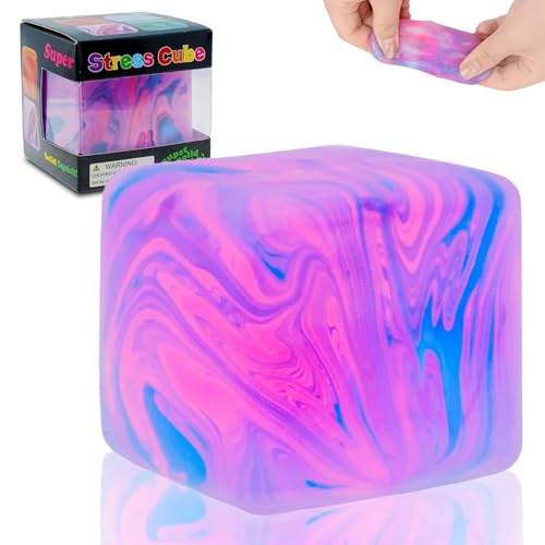 Fidget Toys Squishy Stress Cube - For Adults & Kids, Sensory Fidget Toys for Anxiety Relief, Quiet Ice Doh Cube for Focus, Fun Party Favors & Classroom Prizes​