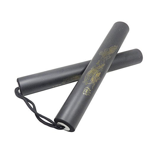 Jaswass Foam Nunchucks / Nunchaku for Practice and Beginner Rubber Nunchucks for Kids Training(25cm) (Black)