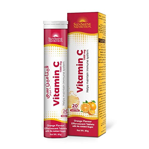 SUNSHINE NUTRITION Vitamin C 1000 Mg Orange Flavor Effervescent Tablets