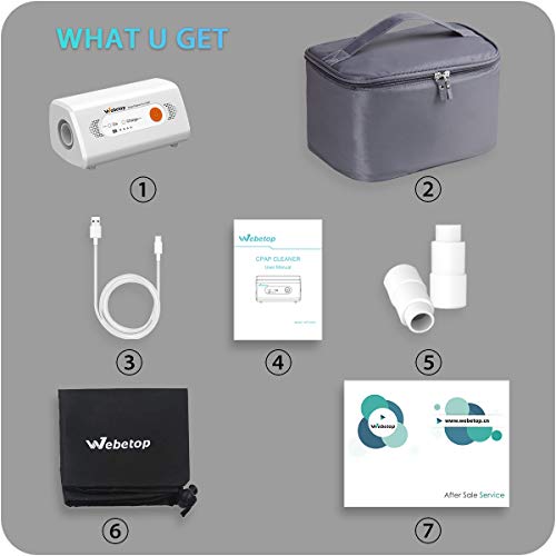 Webetop 2020 Upgraded CPAP Cleaner and Sanitizer Bundle with Sanitizing Bag, Universal Heated Hose Adapter, Air Mini Adapter, Portable Travel Mini Cleaner for Mask Tube or Humidifier - Thumbnail 6