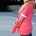 YANG-YI Clearance Fashion Womens Long Sleeve Splice Blouse O-Neck Tops T-Shirt (XL, Watermelon Red)
