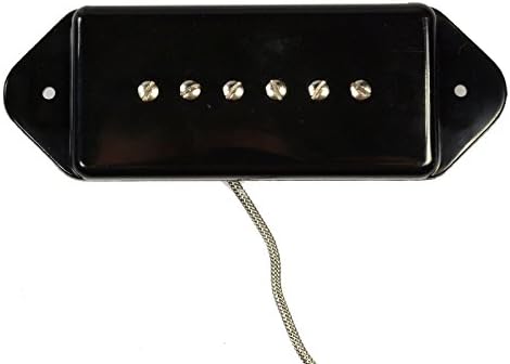 Lindy Fralin P-90 Short Dogear Pickup Bridge Black 1-Conductor Braided