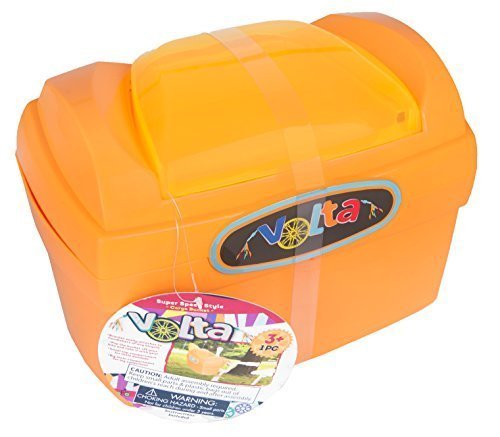 Volta Super Speed Style Cargo Bucket – Features Two Compartments – Easily Attaches to Handlebars and Comes On and Off – Compatible with Nearly All Bikes – Orange