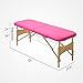 Uenjoy Massage Bed 72'' Professional Folding Massage Table 2 Fold, Basic & Portable, Pink